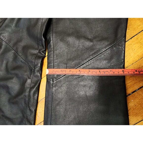 Ralph Lauren Genuine Leather Boot Cut Pants Vtg 90s Y2K RRL Fall Fashion Moto - Picture 15 of 16